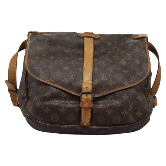 LOUIS VUITTON Monogram Saumur 35 Shoulder Bag M42254 LV Auth ep8310