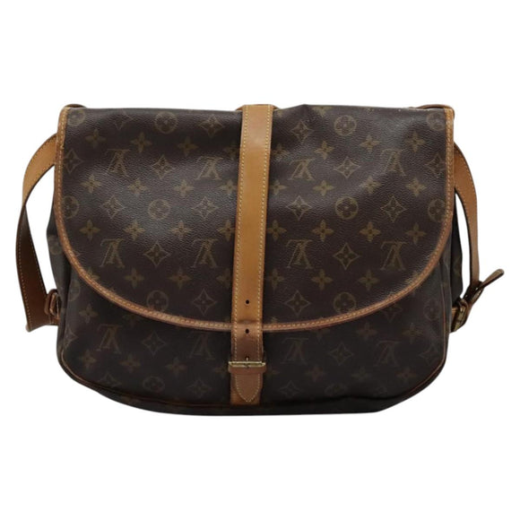LOUIS VUITTON Monogram Saumur 35 Shoulder Bag M42254 LV Auth ep8310