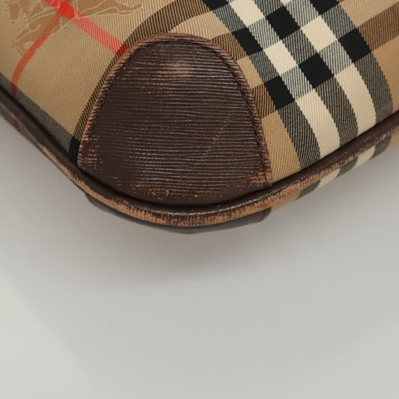 Burberrys Nova Check Tote Bag Canvas Beige Gold Auth ep8331