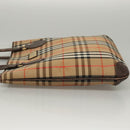 Burberrys Nova Check Tote Bag Canvas Beige Gold Auth ep8331-4