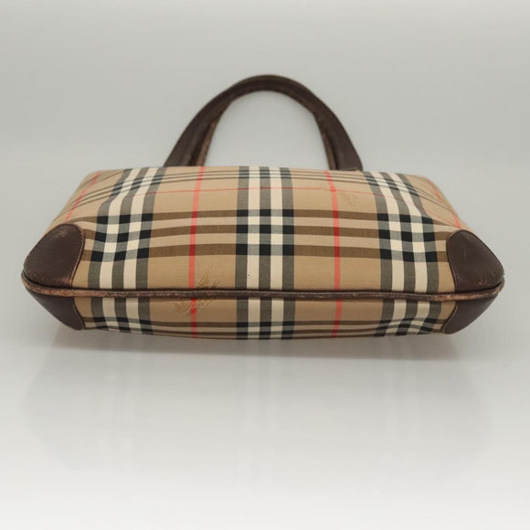 Burberrys Nova Check Tote Bag Canvas Beige Gold Auth ep8331