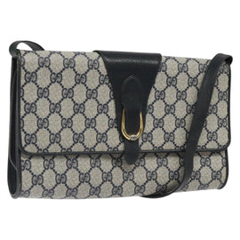 GUCCI GG Supreme Shoulder Bag PVC Navy Gold 904 02 050 Auth ep8341