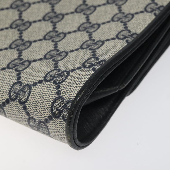 GUCCI GG Supreme Shoulder Bag PVC Navy Gold 904 02 050 Auth ep8341