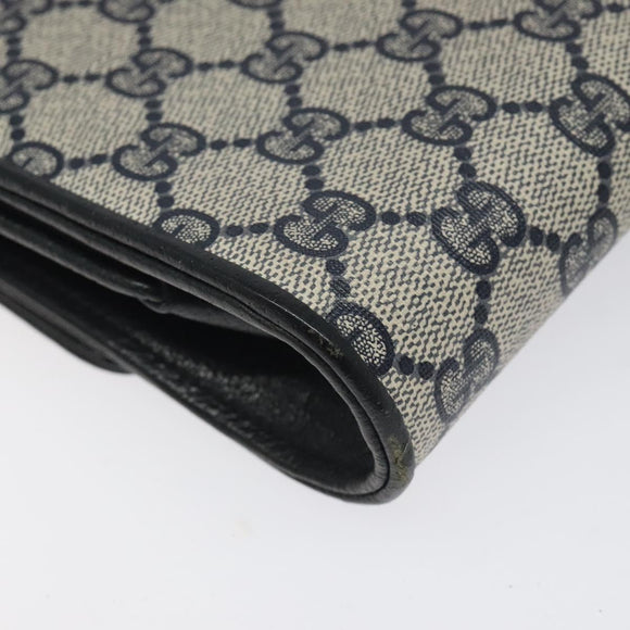 GUCCI GG Supreme Shoulder Bag PVC Navy Gold 904 02 050 Auth ep8341