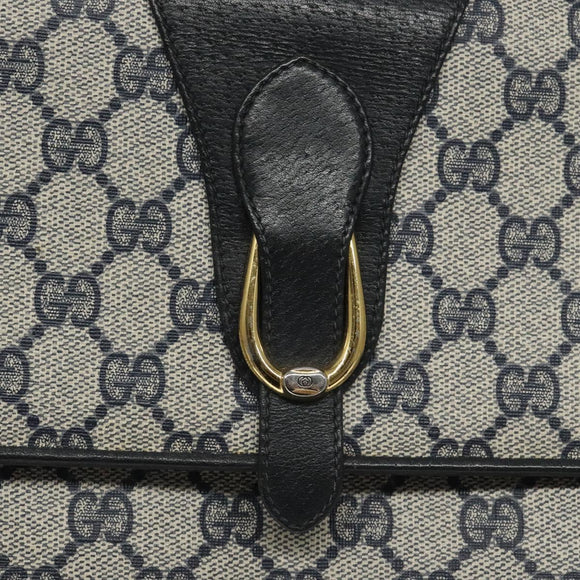 GUCCI GG Supreme Shoulder Bag PVC Navy Gold 904 02 050 Auth ep8341