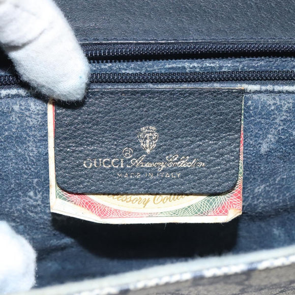 GUCCI GG Supreme Shoulder Bag PVC Navy Gold 904 02 050 Auth ep8341