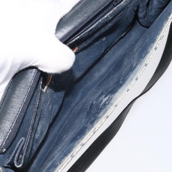 GUCCI GG Supreme Shoulder Bag PVC Navy Gold 904 02 050 Auth ep8341