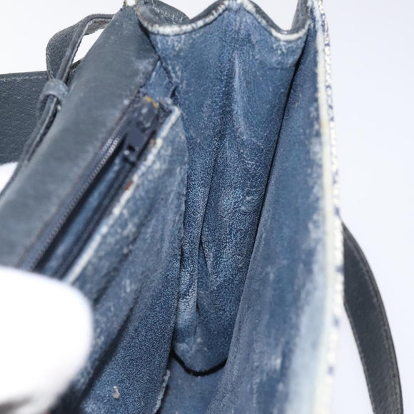 GUCCI GG Supreme Shoulder Bag PVC Navy Gold 904 02 050 Auth ep8341