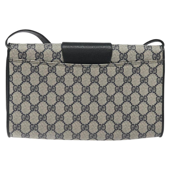 GUCCI GG Supreme Shoulder Bag PVC Navy Gold 904 02 050 Auth ep8341