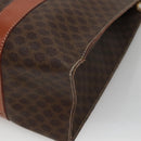 CELINE Macadam Canvas Tote Bag PVC Leather Brown Gold Auth ep8342-15