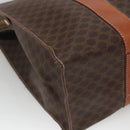 CELINE Macadam Canvas Tote Bag PVC Leather Brown Gold Auth ep8342-16