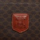 CELINE Macadam Canvas Tote Bag PVC Leather Brown Gold Auth ep8342-17