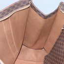 CELINE Macadam Canvas Tote Bag PVC Leather Brown Gold Auth ep8342-19