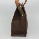 CELINE Macadam Canvas Tote Bag PVC Leather Brown Gold Auth ep8342-4