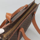 CELINE Macadam Canvas Tote Bag PVC Leather Brown Gold Auth ep8342-6