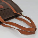 CELINE Macadam Canvas Tote Bag PVC Leather Brown Gold Auth ep8342-7