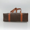 CELINE Macadam Canvas Tote Bag PVC Leather Brown Gold Auth ep8342-5
