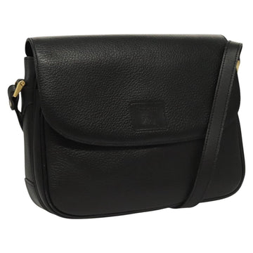 Burberrys Shoulder Bag Leather Black Gold Auth ep8351