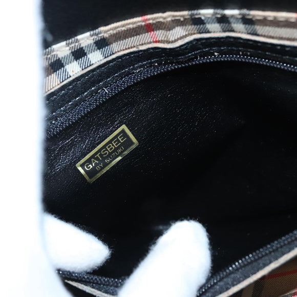 Burberrys Shoulder Bag Leather Black Gold Auth ep8351