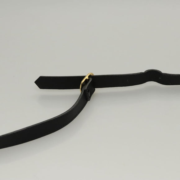 Burberrys Shoulder Bag Leather Black Gold Auth ep8351