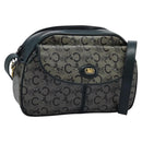 CELINE C Sulky Shoulder Bag PVC Navy Gold Auth ep8365-1