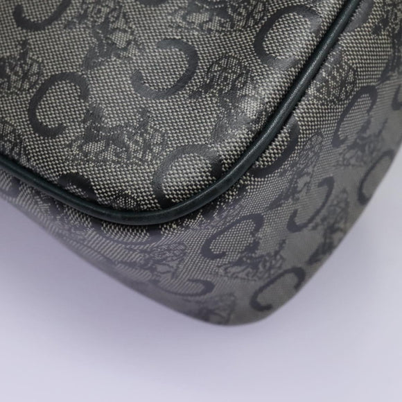CELINE C Sulky Shoulder Bag PVC Navy Gold Auth ep8365