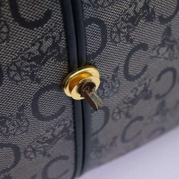 CELINE C Sulky Shoulder Bag PVC Navy Gold Auth ep8365