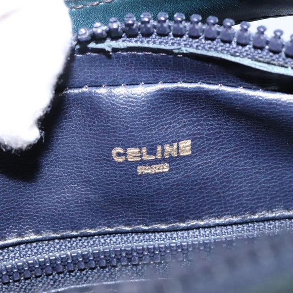 CELINE C Sulky Shoulder Bag PVC Navy Gold Auth ep8365