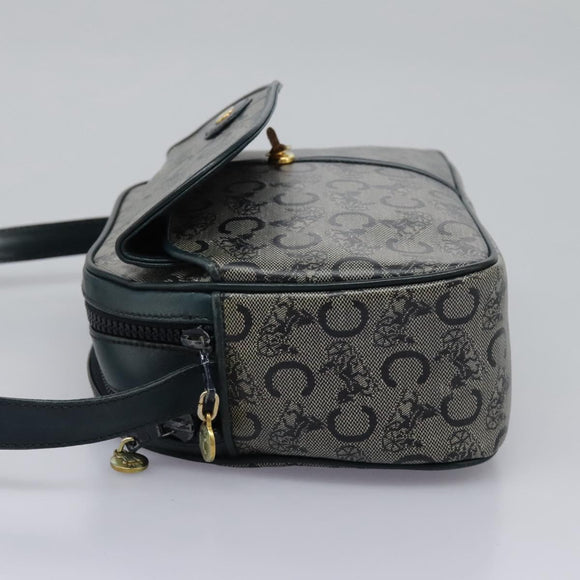 CELINE C Sulky Shoulder Bag PVC Navy Gold Auth ep8365