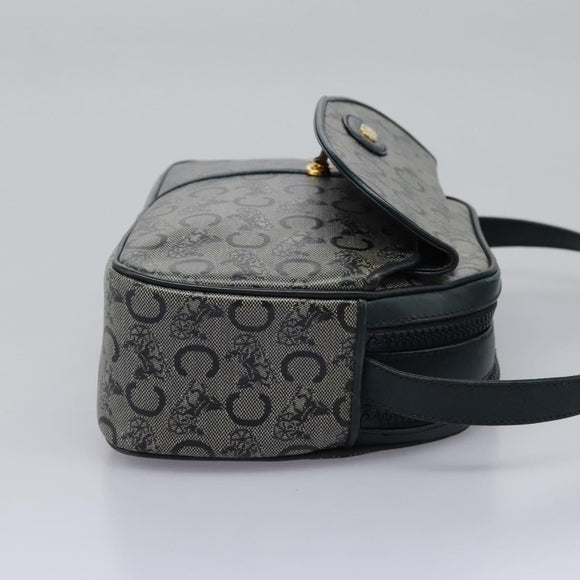 CELINE C Sulky Shoulder Bag PVC Navy Gold Auth ep8365