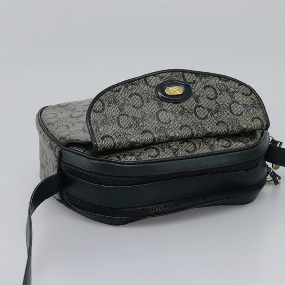 CELINE C Sulky Shoulder Bag PVC Navy Gold Auth ep8365