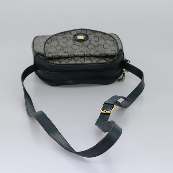 CELINE C Sulky Shoulder Bag PVC Navy Gold Auth ep8365
