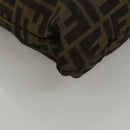 FENDI Zucca Canvas Hand Bag Brown Black Auth ep8370-9