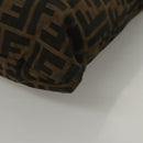 FENDI Zucca Canvas Hand Bag Brown Black Auth ep8370-14