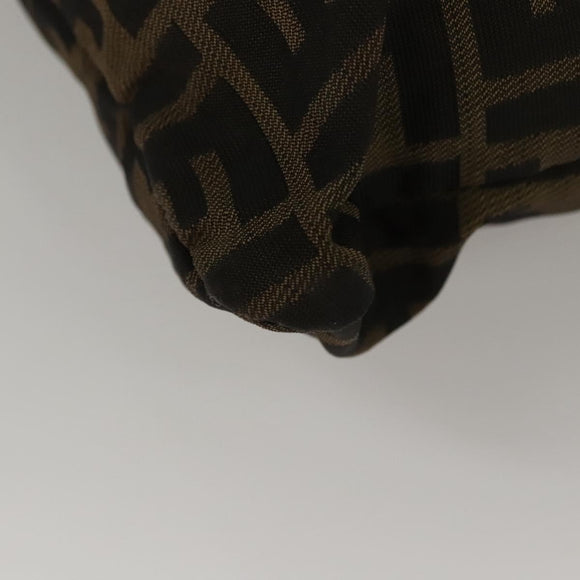 FENDI Zucca Canvas Hand Bag Brown Black Auth ep8370