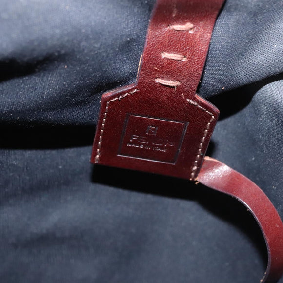 FENDI Zucca Canvas Hand Bag Brown Black Auth ep8370