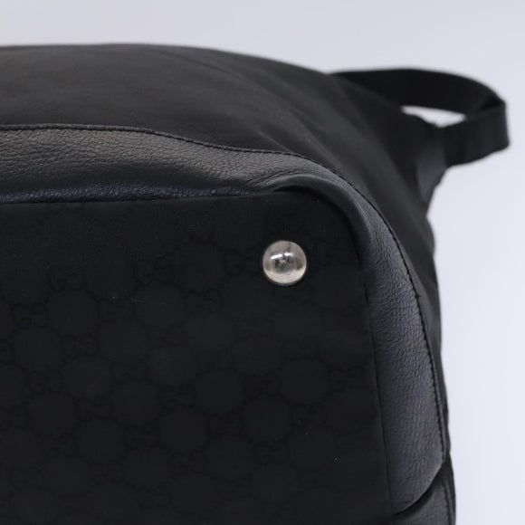 GUCCI GG Canvas Shoulder Bag Nylon Black Silver 105669 Auth ep8385