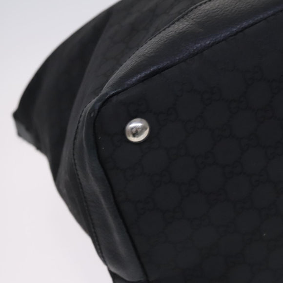 GUCCI GG Canvas Shoulder Bag Nylon Black Silver 105669 Auth ep8385