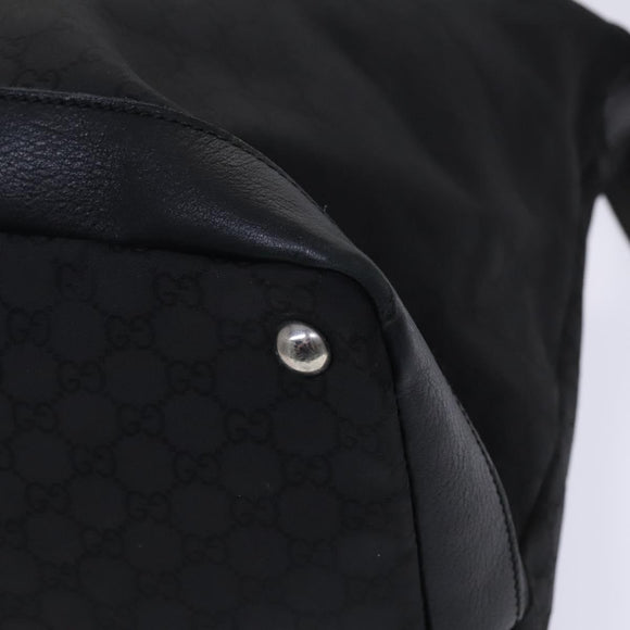 GUCCI GG Canvas Shoulder Bag Nylon Black Silver 105669 Auth ep8385