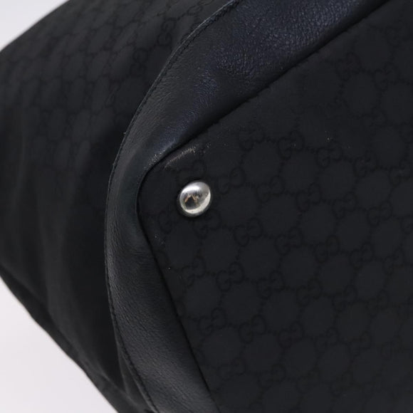 GUCCI GG Canvas Shoulder Bag Nylon Black Silver 105669 Auth ep8385
