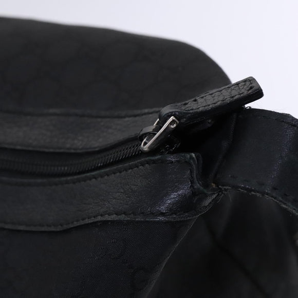 GUCCI GG Canvas Shoulder Bag Nylon Black Silver 105669 Auth ep8385