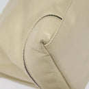 CHANEL Chain Hand Bag Leather White Silver CC Auth ep8399-13