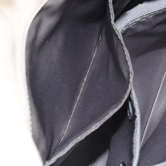 CHANEL Chain Hand Bag Leather White Silver CC Auth ep8399