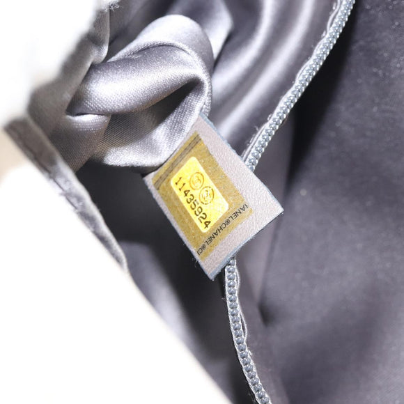 CHANEL Chain Hand Bag Leather White Silver CC Auth ep8399