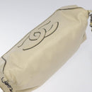 CHANEL Chain Hand Bag Leather White Silver CC Auth ep8399-6