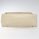 CHANEL Chain Hand Bag Leather White Silver CC Auth ep8399-9