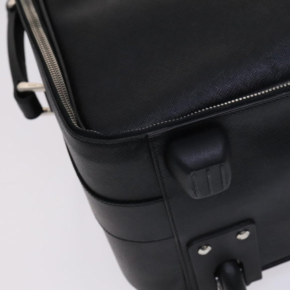 PRADA Suitcase Safiano leather Black Auth ep8401