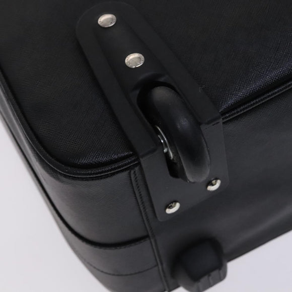 PRADA Suitcase Safiano leather Black Auth ep8401