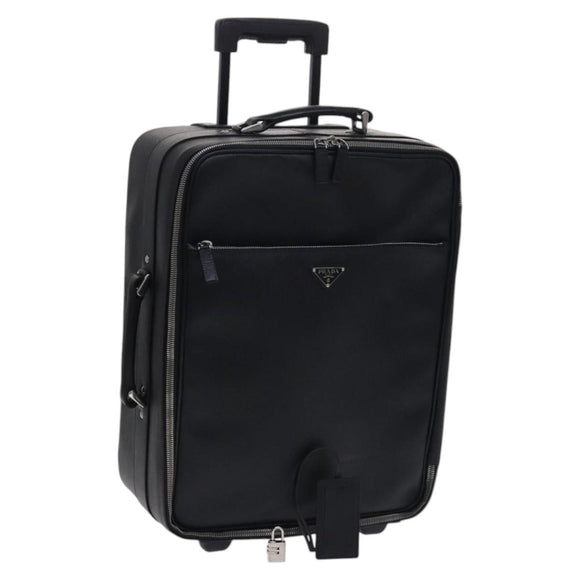 PRADA Suitcase Safiano leather Black Auth ep8401