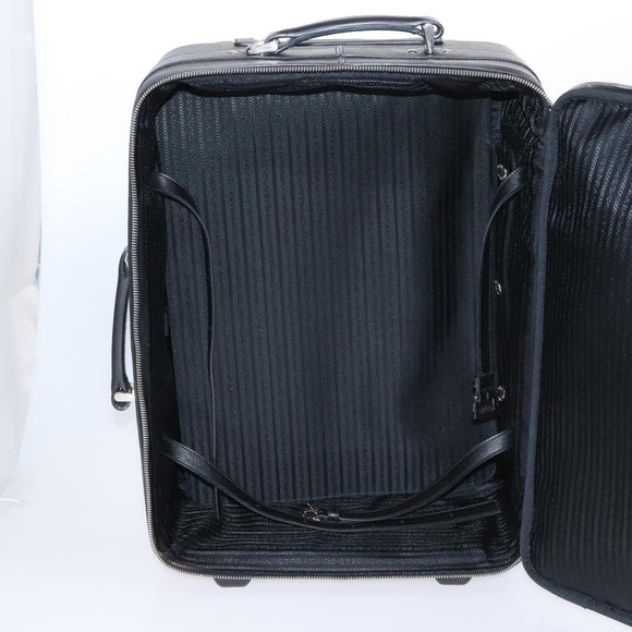 PRADA Suitcase Safiano leather Black Auth ep8401
